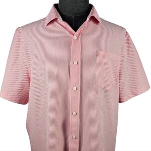 Greg Norman Performance Stretch Men's Striped Seersucker Button Down Size XL